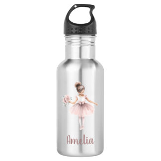 Botella De Agua Escuela de nombres personalizados Cute Ballerina