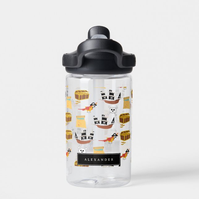 Botella De Agua Escuela de Patrón de Patrón del Chest del barco pi (Parte trasera)