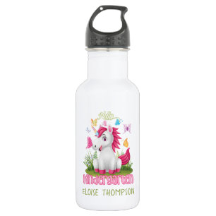 Botella De Agua Escuela infantil Unicornio de mariposa