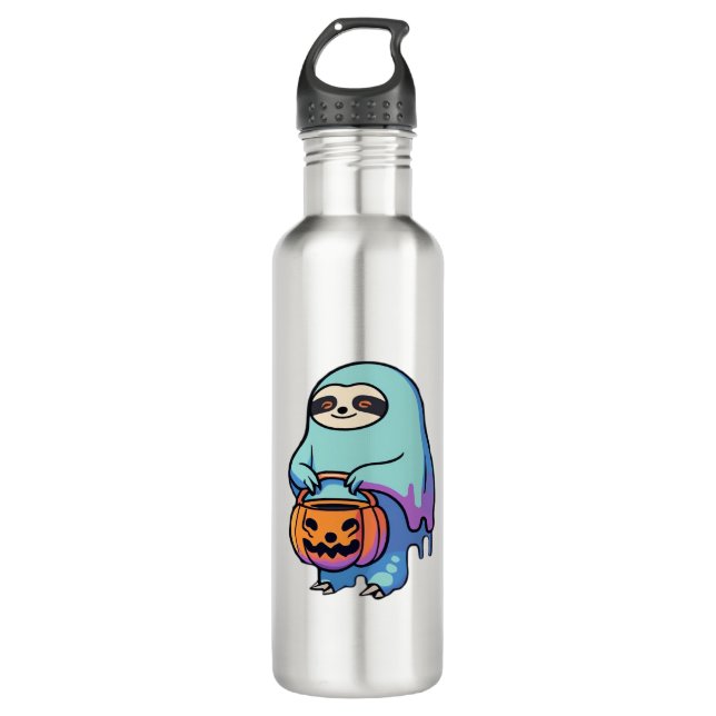 Botella De Agua Eslovaco Fantasma Halloween Camiseta sobredimensio (Anverso)
