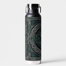 Botella De Agua Espada verde celta y plateada