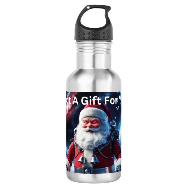 Botella De Agua espeluznante Robot Santa (Anverso)