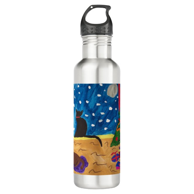 Botella De Agua Esperando Navidades (Anverso)