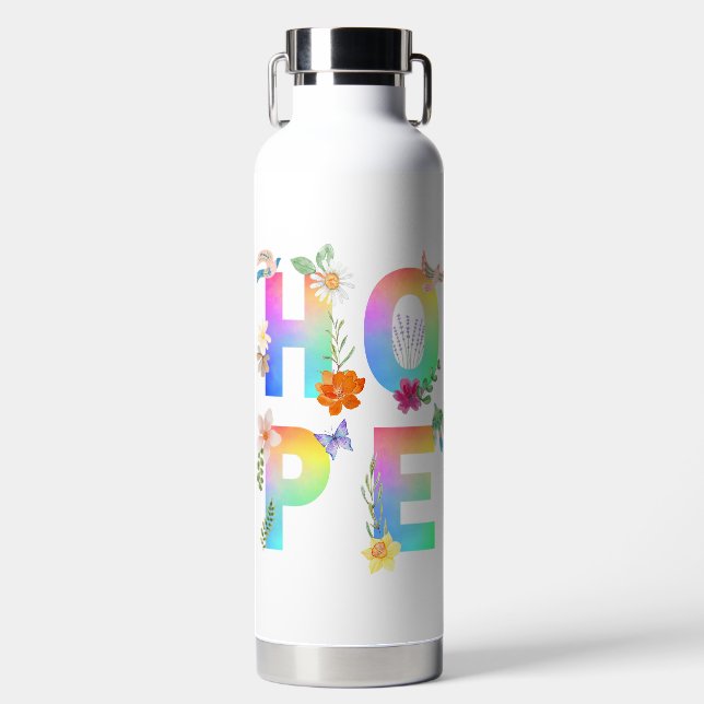 Botella De Agua Esperanza Inspiradora artística positiva motivacio (Delantero)