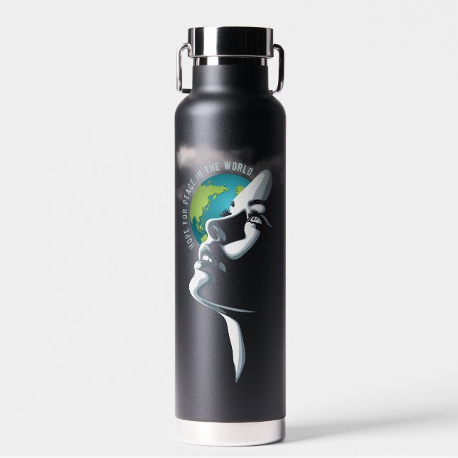 Botella De Agua Esperanza por la paz mundial | Insulat De Vacuo De (Delantero)