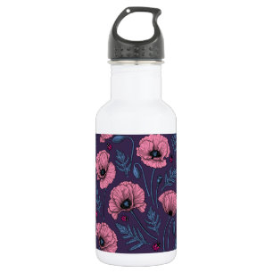 Botella De Agua Espías rosadas en violeta oscuro