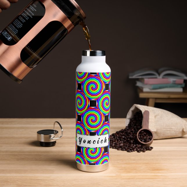 Botella De Agua Espiral arcoiris de Kenneth Yoncich (Café)