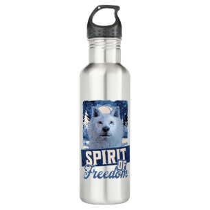 Botella De Agua Espíritu de libertad del lobo ártico
