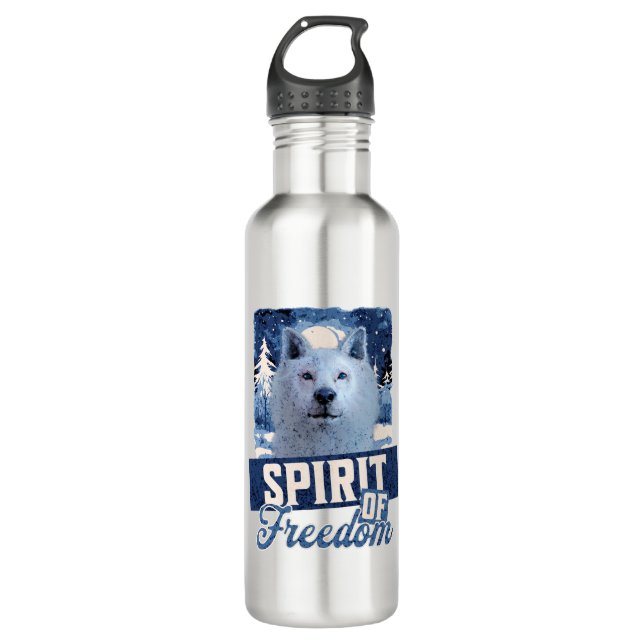 Botella De Agua Espíritu de libertad del lobo ártico (Anverso)