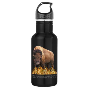 Botella De Agua Espiritual del tótem animal, Bison, Inspiración de