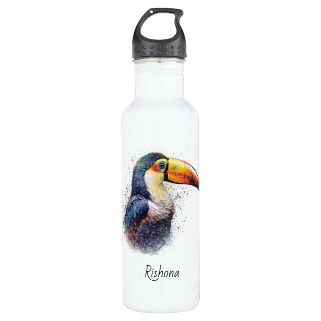 Botella De Agua Esplendor Tropical Toucan, personalizado (Anverso)