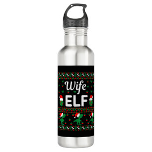 Botella De Agua esposa elf navidades suéter feo