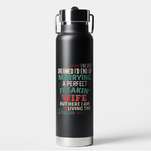 Botella De Agua Esposo Perfecto y Loco Personalizado con Sarcasmo
