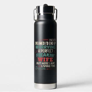 Botella De Agua Esposo Perfecto y Loco Personalizado con Sarcasmo