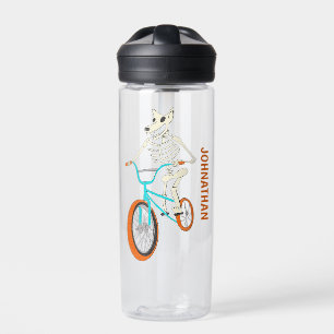 Botella De Agua Esqueleto de hombre lobo en una bicicleta BMX pers