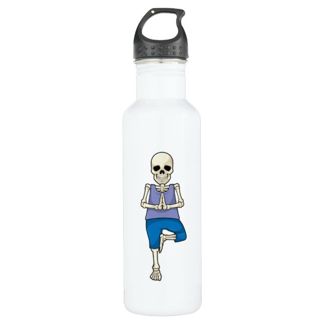 Botella De Agua Esqueleto de Yoga Stretching (Anverso)