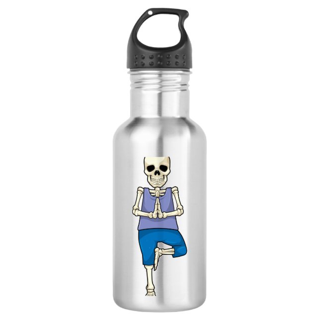 Botella De Agua Esqueleto de Yoga Stretching (Anverso)