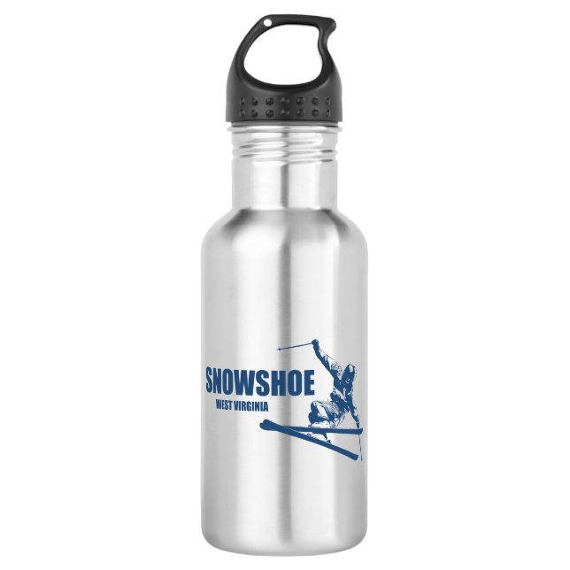 Botella De Agua Esquiador de Virginia Occidental para Snowshoe Mou (Anverso)