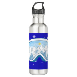 Botella De Agua Esquiar Goggles, danza de copas de nieve