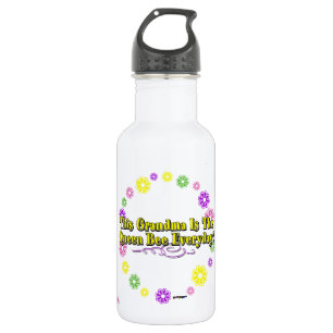 Botella De Agua Esta Abuela Es La Reina Abeja Las Flores Diarias