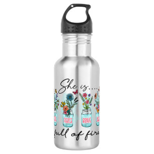 Botella De Agua Está llena de fuego - Vibrante potenciación floral