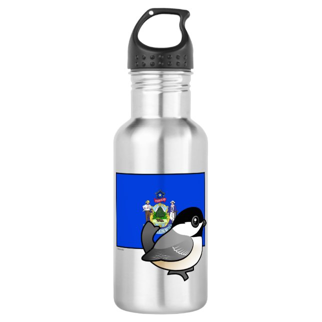 Botella De Agua Estado Birdorable de Maine: Chickadee (Anverso)