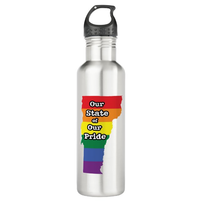 Botella De Agua Estado del Orgullo Gay| Vermont (Anverso)