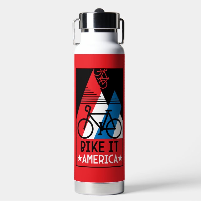 Botella De Agua Estados Unidos en bicicleta (Frente)