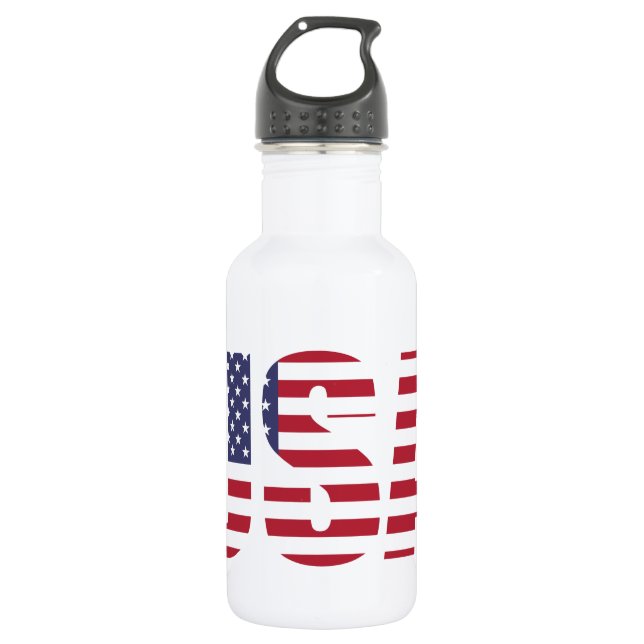Botella De Agua Estados Unidos Patriótico Personalizado 18oz. (Anverso)