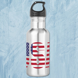 Botella De Agua Estados Unidos Patriótico Personalizado 18oz.