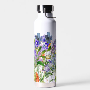 Botella De Agua Estampa Floral Ilustrada a Mano