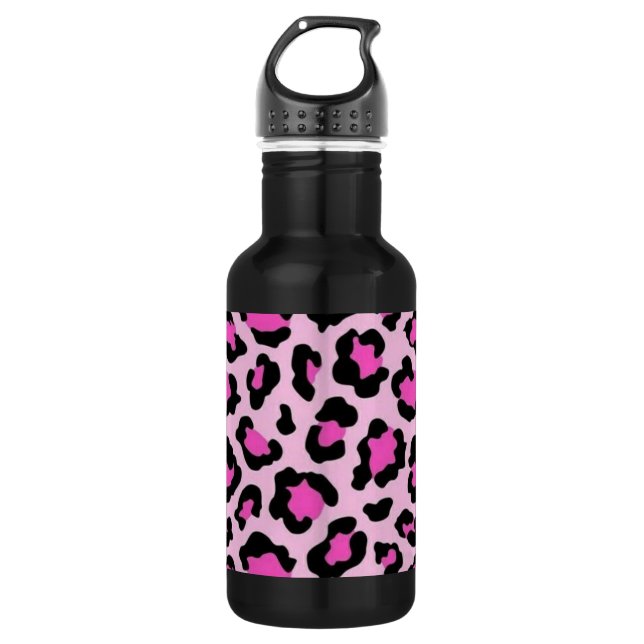 Botella de agua estampado animal rosa negro (Anverso)