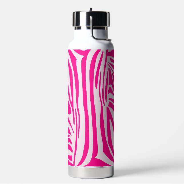 Botella De Agua Estampado de cebra rosa (Izquierda)