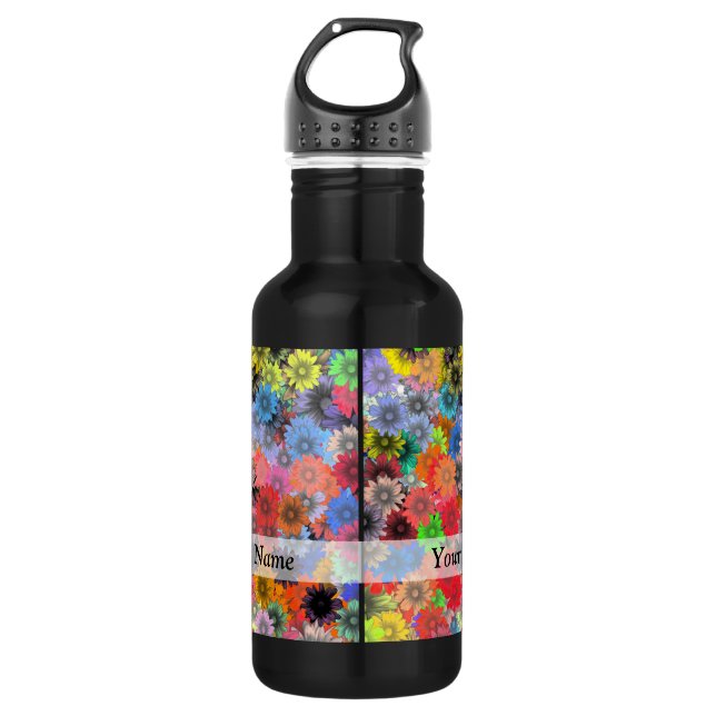 Botella De Agua Estampado de flores multicolor (Anverso)