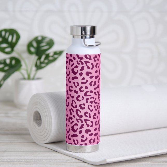 Botella De Agua Estampado de leopardo rosa elegante (Yoga)