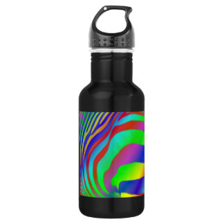 Botella De Agua Estampado de zebra del arco iris