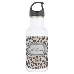 Botella De Agua Estampado leopardo elegante con el monograma