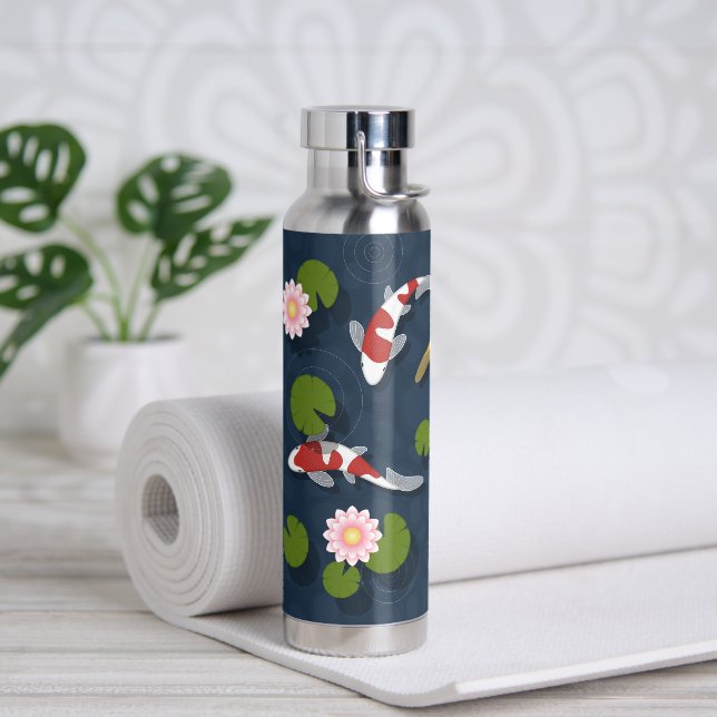 Botella De Agua Estanque de peces koi japoneses (Yoga (girado))