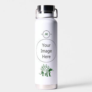 Botella De Agua Estegosaurio verde forestal de dinosaurio