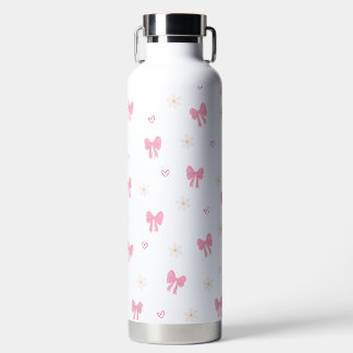 Botella de Agua Estética con Lazos Rosados Lindos