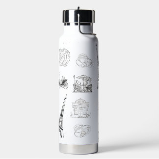 Botella de agua estética de París