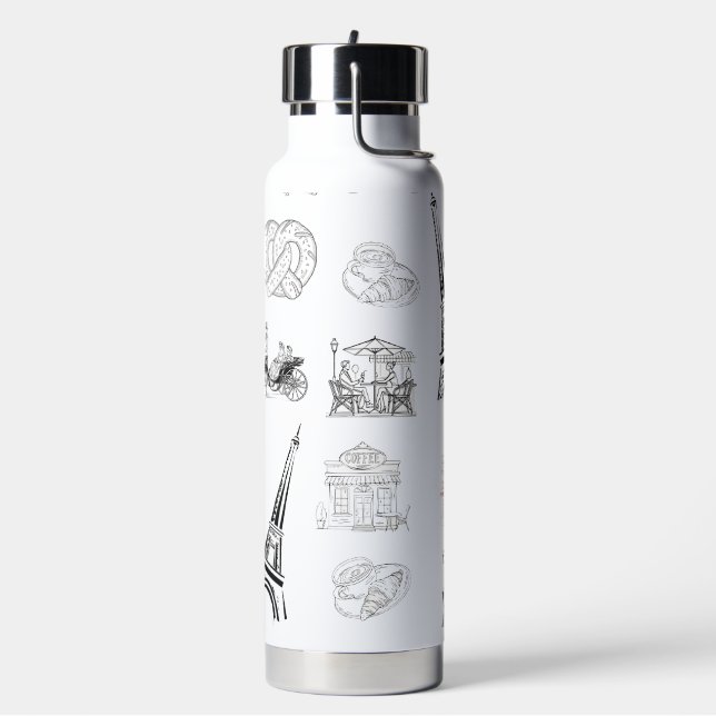 Botella de agua estética de París (Izquierda)