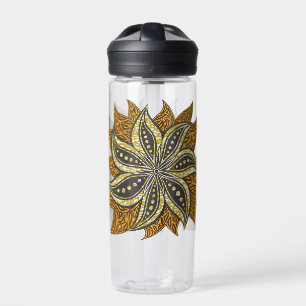 Botella De Agua Estilo de Batik Floral Resumen Africano