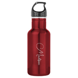 Botella De Agua Estilo de escritura moderna Nombre rojo
