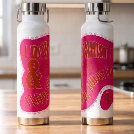 Botella De Agua Estilo de estrella retro rosa motivacional 
