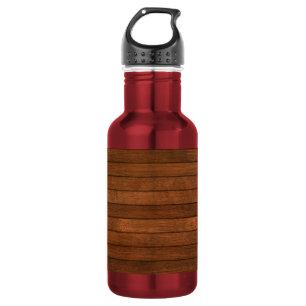 Botella De Agua Estilo de grano de madera teñida
