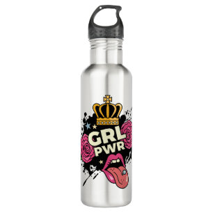 Botella De Agua Estilo de tatuaje de alimentación del Chica