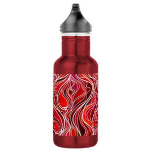 Botella De Agua Estilo de vidrio manchado Psicodélico Rojo
