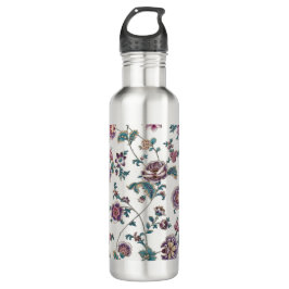 Botella De Agua Estilo de vintage floral retro