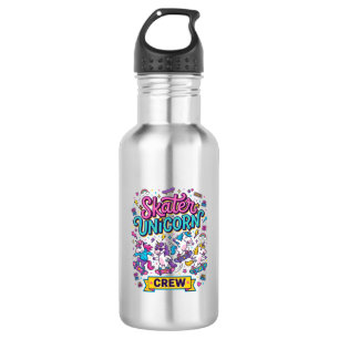 Botella De Agua Estilo Retro de Impresión en D de Unicornio Skater